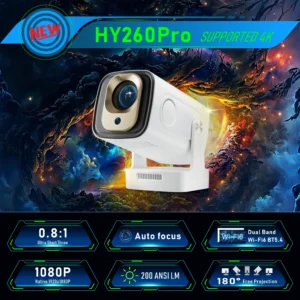 H260pro projetor inteligente fornecido 4k android 11 duplo wifi6 330 ansi quad-core allwinner h713 1080p cinema em casa projetor ao ar livre