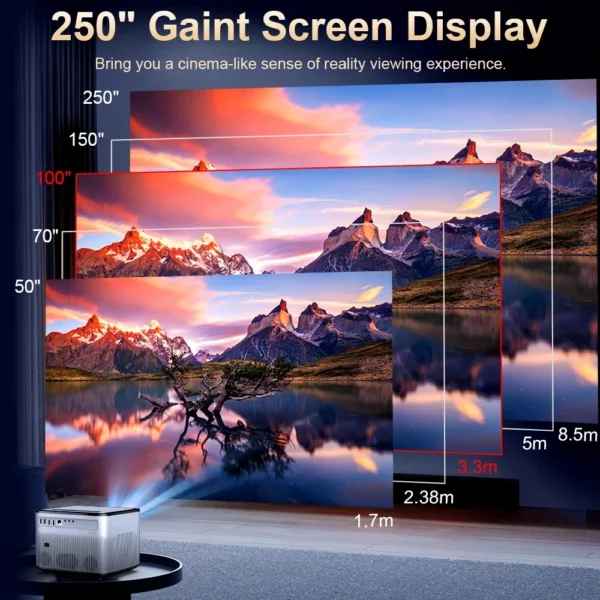 Pg550w foco automático full hd 1080p projetor 4k android wifi pg550 portátil vídeo filme cinema em casa projetor de feixe 3d - Imagem 5