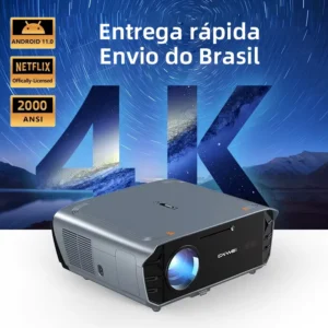 CAIWEI S7+ 1080P Full HD 4K Suporte Projetor Foco Automático Android 14 Home Cinema Vídeo Theater Projetores Inteligentes Portáteis para Exteriores