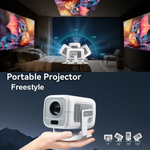 HUAWEISHI 4K Projetor Android Nativo Portátil 1080P Foco Automático 600ANSI Vídeo cinema em casa Projetor led hd externo - Imagem 4
