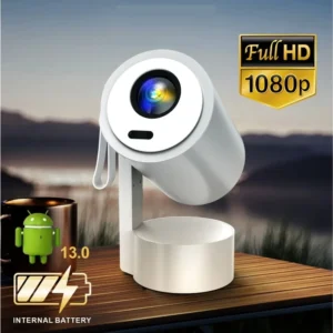 R3p android 13 5g wifi foco automático inteligente full hd 1080p projetor led vídeo home theater projetor beamer bateria embutida
