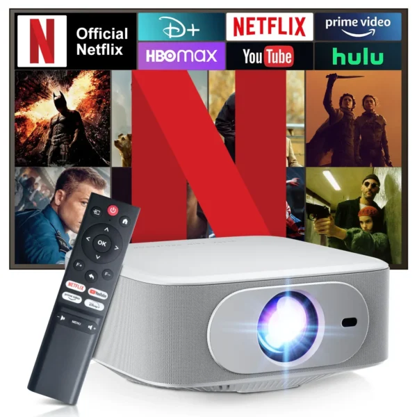 SALANGE P92 MAX Projetor Inteligente Android Netflix Oficialmente Licenciado HD 1080P BT5.2 WiFi 12000L Elec Focus Auto Keyston 4K Filme
