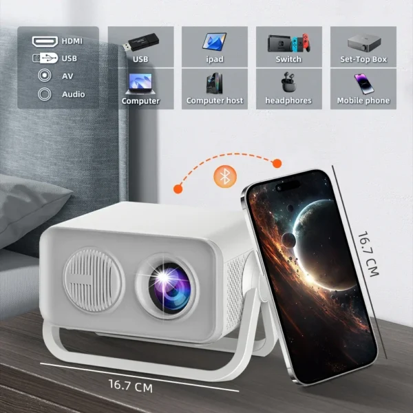 HT23 PRO Android 13 Projetor Nativo 1080P 390ANSI Dual Wifi6 BT5.0 4K HD 1080P Cinema Projetor Portátil HT23 Atualizado - Imagem 5