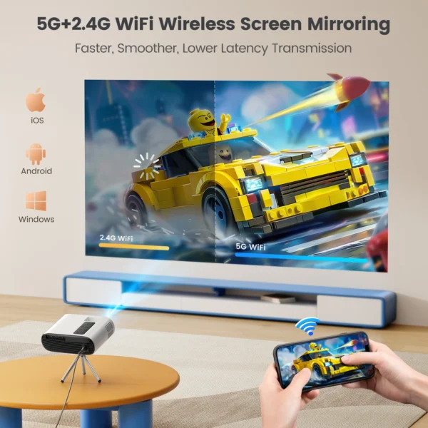 TOPTRO TR26 Mini Projetor Full HD Suporte 1080P 16000 Lumens Auto Keystone WiFi Bluetooth Projetor de Vídeo Portátil Home Theater - Imagem 4