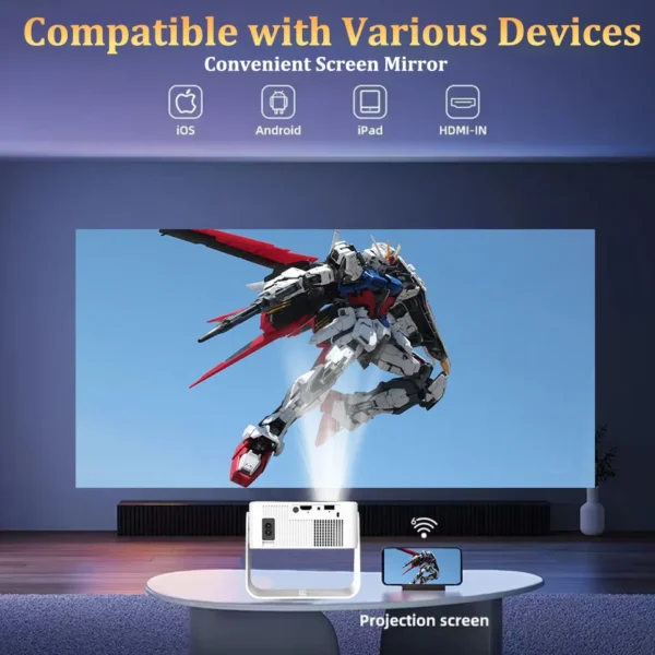 KaiAqua T1pro Android 13 Projetor 4K 250ANSI Lumens Dual-band Wifi6 BT5.0 Auto Keystone Home Cinema Theater Projetor portátil - Imagem 3