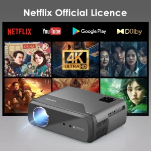 [Google TV Android 14] [Licença Oficial Netflix] projetor portátil 4k 5G WiFi Mini projetor Dolby Beam Projetor Home Theater