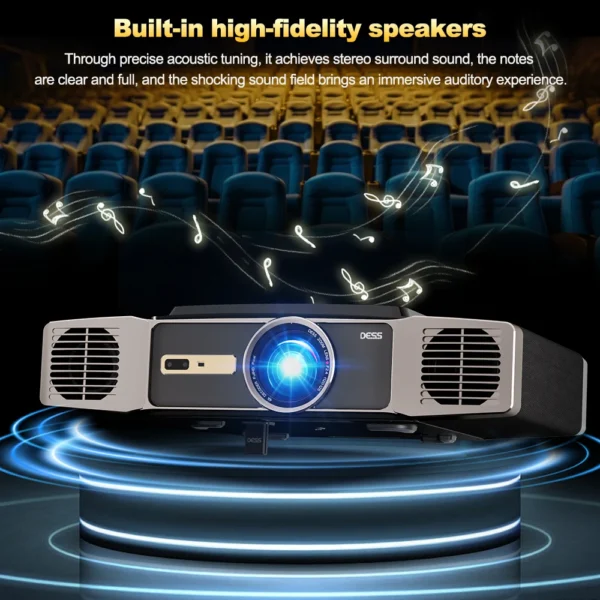 DESS C5 Enterprise 4K Projetor Android LED Full HD Full Auto Focus Dual WiFi BT5.2 Smart Home Theater Beamer Projetor de Reunião - Imagem 4