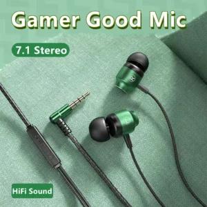 Gamer com fio fones de ouvido jogos com fio metal alta fidelidade baixo estéreo 3.5mm fone para telefone computador microfone l jack magnético