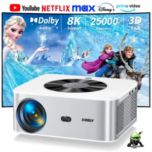 Xylbsy 1000ansi projetor de foco automático bluetooth5.2 android projetor 4k 8k decodificação vídeo áudio home theater projetor portátil