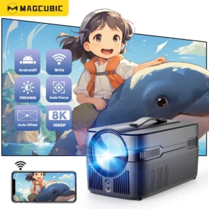 Magcubic 900ANSI HY450C Projetor 8K 4K Nativo 1080P Ultra Short Throw Allwinner H716 Offset Automático BT5.4 WIFI6 Assistente de Voz