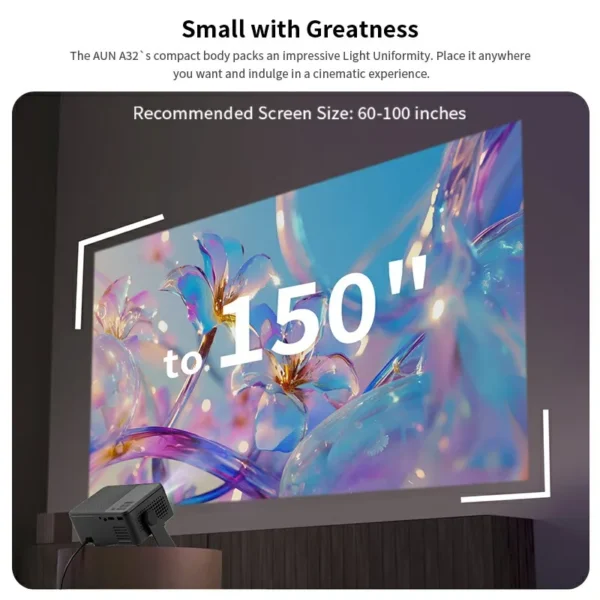 AUN A32 MINI Projetor Suporte Home Theater Portátil LED Projetor WIFI Espelho Android IOS Telefone Tablet Computador 4K 1080P Filme - Imagem 4