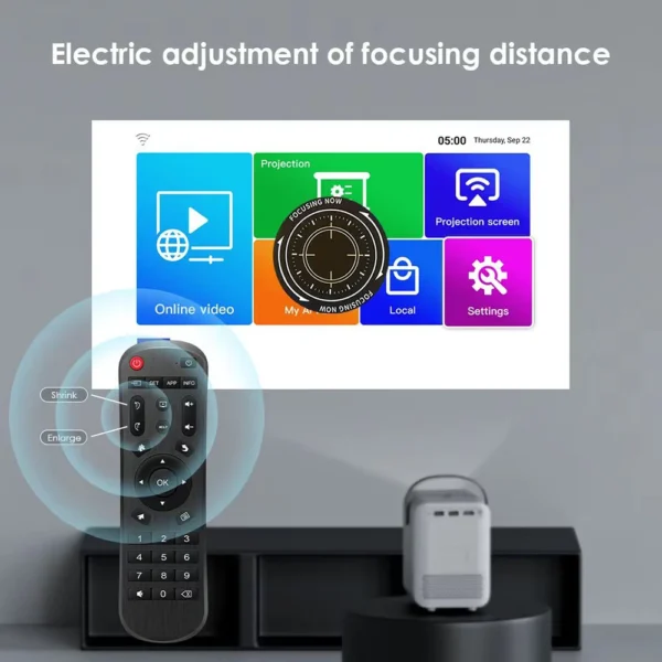 HONGTOP-P10 Projetor Home Smart TV, Versão Global, WiFi, 1080P, Android, 4GB, 64GB, foco elétrico, projetor portátil - Imagem 2