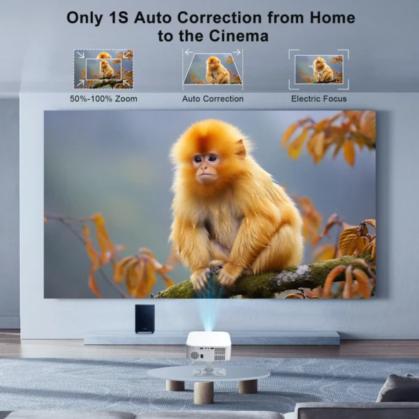 P92 Max Home Projetor 1080P FHD Dual Band WIFI BT 5.2 Android 13.0 com suporte de ajuste de 180 ̊ Smart Beamer Certificado Netflix - Imagem 6