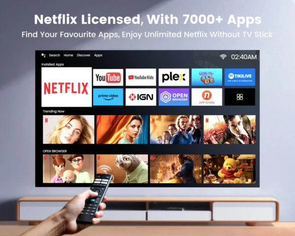 Projetor Wimius K9 4k 30000Lumens Netflix Oficialmente Foco Automático/Keystone FHD 1080p WIFI 6 Suporte Bluetooth Dolby Home Theater - Imagem 2