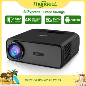 ThundeaL-Projetor Portátil Full HD, TD97 Pro TD97Pro 1080P, 2K, Vídeo 4K, WiFi, 6, Android, Home Theater, Projetor 3D Inteligente