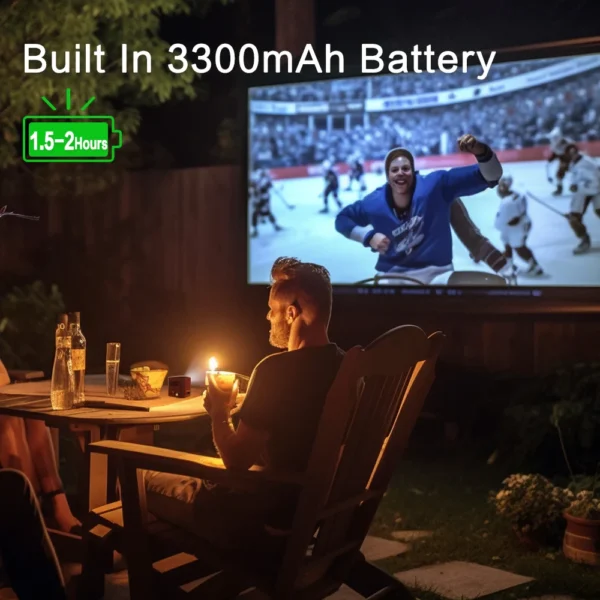 Projetor Android Portátil e Portátil Inteligente, 4K WiFi, Controle de Toque D048A, Home Theater ao ar livre, Ultra Mini Projetor - Imagem 3