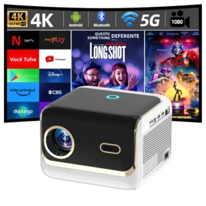 VIVICINE 1080p Full HD Home Theater Projetor portátil 4K, foco automático Auto Keystone, Videos Games Movie Projetor Beamer