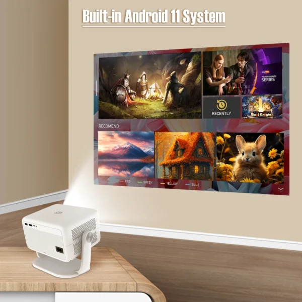 Projetor Magcubic L018 4K Android11 650ANSI com foco automático e Keystone 1080P 360 ° Gire Wifi6 BT5.2 Caixa de correio portátil para filmes ao ar livre - Imagem 4