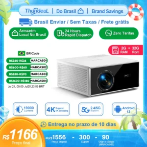 ThundeaL-Projetor de feixe de Home Theater TDA7 para reunião ao ar livre, Full HD 1080P, 2G 32G, Android 13, WiFi 6, 2K, 4K, 1080P,projetor 4k portátil projetor home theater