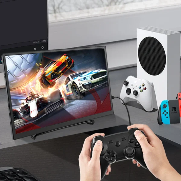 Monitor portátil de 10.5 polegadas, 1280p, 100% srgb, 420cd/m2, com alto-falantes duplos, mini interface hdmi para laptop, pc, ps4, console de jogos - Imagem 5