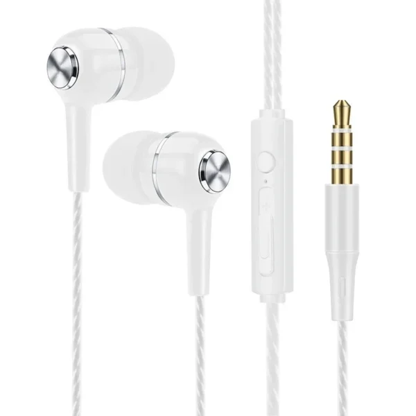 Fones de ouvido com fio 3.5mm, intra-auriculares esportivos, graves, celular, fone de ouvido estéreo com microfone, controle de volume, música - Imagem 4