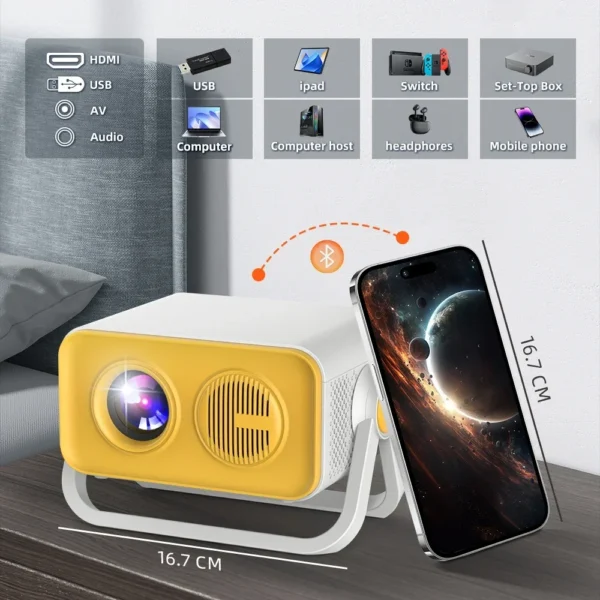 650ANSI HT23 PRO 4K Projetor Portátil Nativo 1080P Foco Automático Correção Keystone Android 13 BT5.2 WIFI 6 Home Cinema - Imagem 5