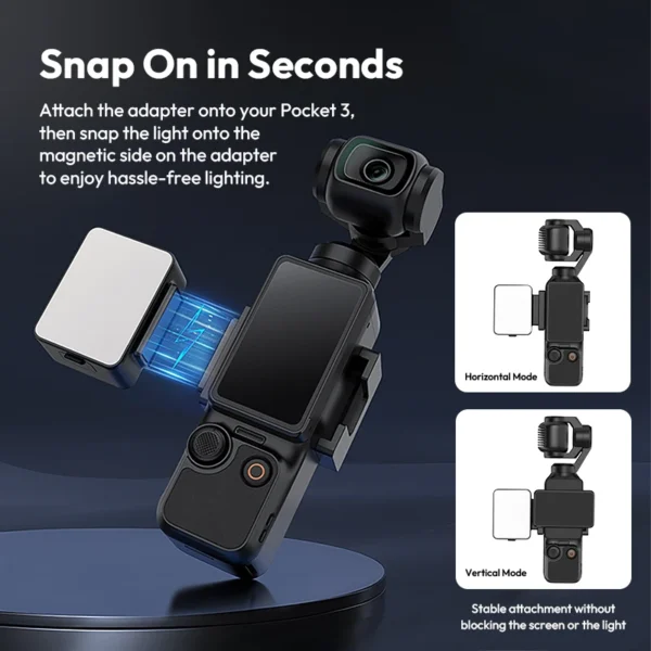 Ulanzi LM001 Pocket 3 Mini Luz de Vídeo 5800K 500mAh Luz LED Magnética para DJI OSMO Pocket 3 Fotografia Vídeo Vlog - Imagem 2