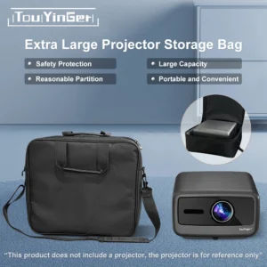 Bolsa de armazenamento para projetor série TouYinger Q12 adequada para a maioria dos projetores grandes bolsa preta multifuncional