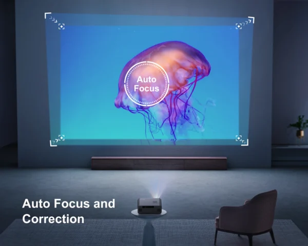 WiMiUS Auto Focus/4K Suporte Projetor Nativo 1080P com WiFi 6 e Bluetooth 5.2 600ANSI Projetor Doméstico Externo 6D Keystone - Imagem 3