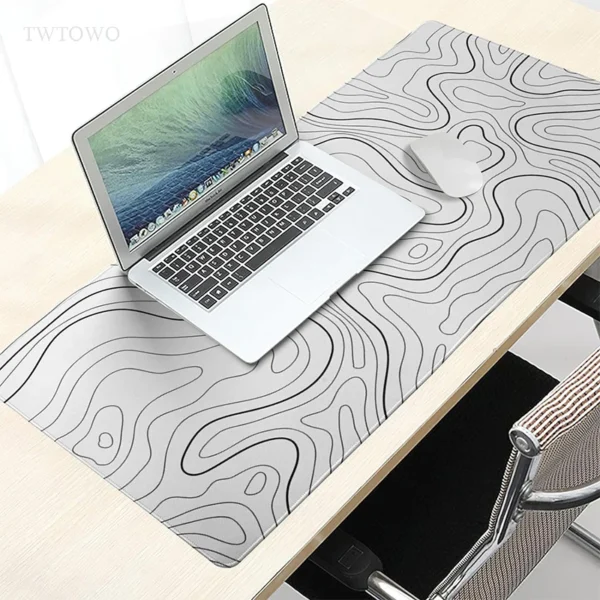 Mouse pad gamer linhas de contorno branco xl hd personalizado novo mousepad xxl mousepads borracha natural escritório mouse pad desktop mouse pad - Imagem 6