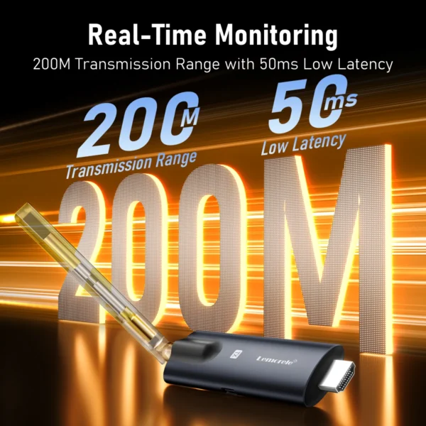 Lemorele 5G 200M Transmissor e Receptor HDMI Sem Fio Reunião Transmissor Bluetooth Áudio para Laptop TV Projetor Monitor Veio - Imagem 5
