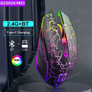Mouse sem fio Bluetooth 5.2 rgb mouse para jogos silencioso mouse recarregável 800-1200-1600 dpi mouse para computador portátil macbook