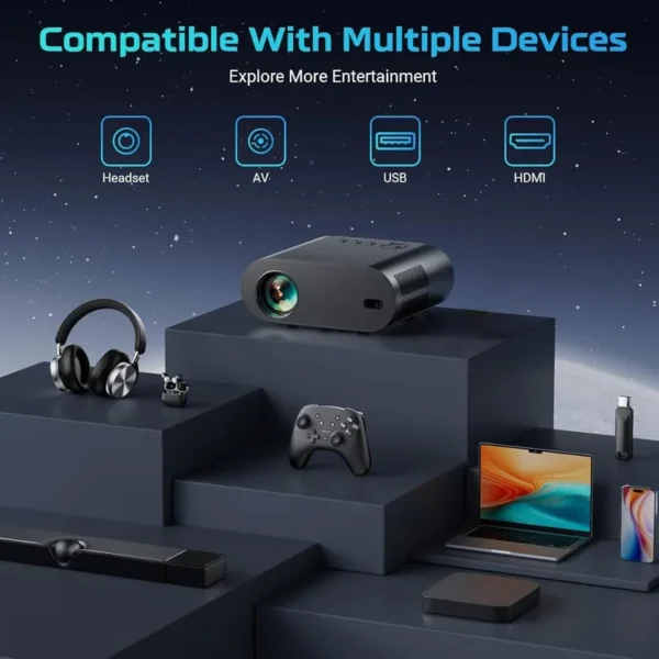 DITONG Projetor 4K Android com Dual WiFi 6 e Bluetooth Auto Keystone Auto Focus Home Theater HD Native 1080P projetor - Imagem 5