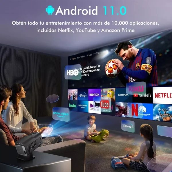Novo projetor KaiAqua HY320 Android 11 390ANSI HD 4K nativo 1080P Dual Wifi6 BT5.0 Nível de cinema Projetor portátil HY300 atualizado - Imagem 2