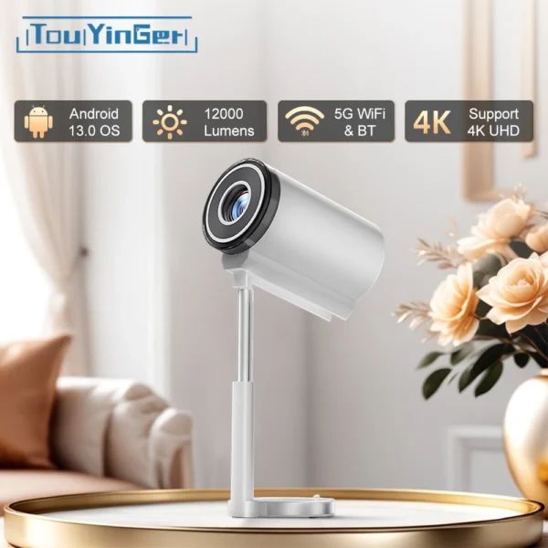 Touyinger X9 pro Mini Projetor Inteligente Nativo 1080P 4K Android 13 Vídeo WiFi Bluetooth Projetor de Home Theater