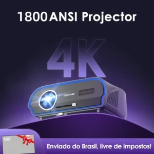 Projetor CAIWEI A10R 1800ANSI 1920 * 1080P Full HD 4K Smart Android com foco automático e projetores de cinema em casa para filmes e vídeos