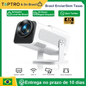 TOPTRO TR27 Mini Projetor Portátil 4K Suporte 20000 Lumens Full HD 1080P Nativo 270 ° Projetor giratório Projetor de home theater