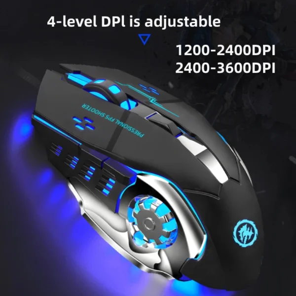 Mouse Gamer Sem Fio Recarregável - Silencioso, Bluetooth/2.4G/USB, Retroiluminação Mecânica para PC - Imagem 5