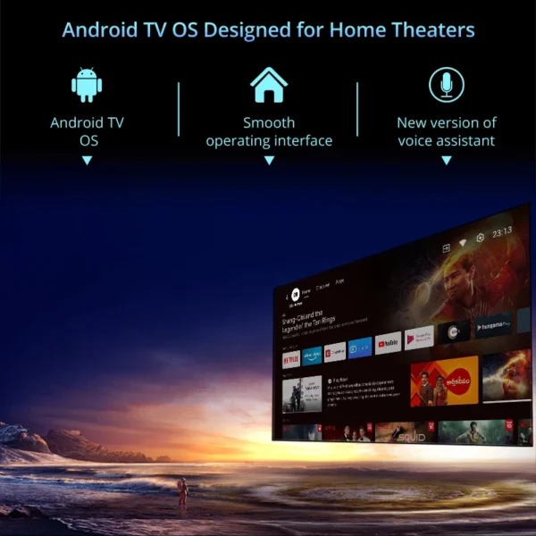 Voxflix m25 projetor de jogo 1080p suporte 4k baixo atraso 39ms para jogos wifi hd bluetooth mesma tela 2800 ansi android tv beamer - Imagem 2