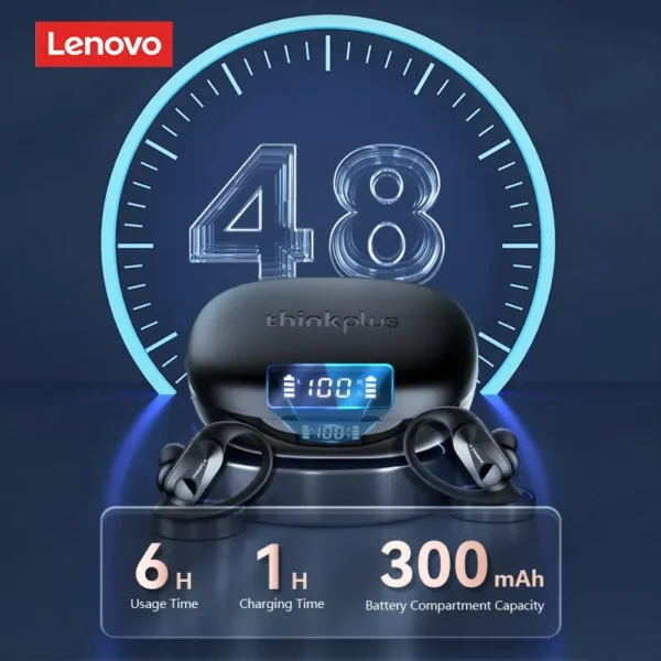 Original lenovo lp75 tws bluetooth v5.3 fones de ouvido sem fio led display digital redução ruído à prova dwaterproof água novo - Imagem 2