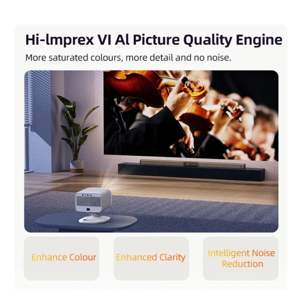 Projetor lenovo xiaoxin 100p original, 850 ansi, foco automático, wi-fi6, home theater inteligente, 360 ptz, suporte 4k hd, projetor portátil - Imagem 4