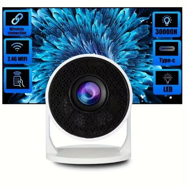Mini projetor compacto alimentado por USB - HD 1080P, display de filmes e vídeo interno/externo, design de mesa compatível com home theater - Imagem 4