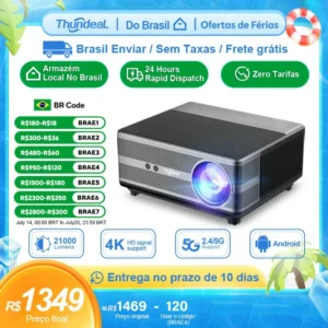 ThundeaL Projetor Android TD98 WiFi LED Vídeo Feixe de Filme TD98W Home Theater projetor 4k portátil smart tv home-appliance projetor 1080P nativo projetores no brasil