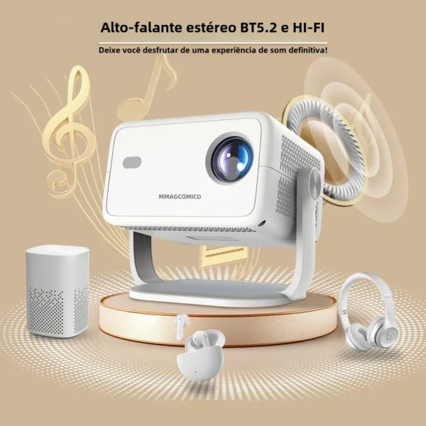 Magcubic 650ANSI L018 4K Projetor Portátil Nativo 1080P Foco Automático Correção Keystone Android 11 BT5.2 WIFI6 360 ° Cinema em casa - Imagem 4