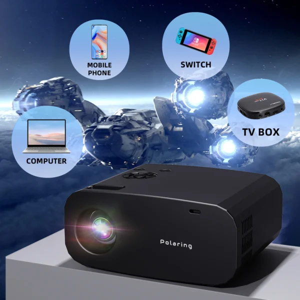 Projetor P7 Pro Android Polaring, Todos Vencedor, H713, 6G, WiFi, BT, 350Ansi, Casa, Keystone, HDMI, 1080P, Projetor 4K - Imagem 2