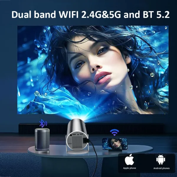 DITONG HY300 Plus HD Projetor portátil 4K 1280x720P Android LED Vídeo Home Theater Cinema Telefone mini Projetor Filme HY300 pro - Imagem 3