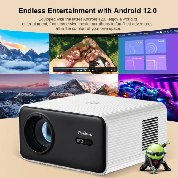 ThundeaL TD85SE 2K 4K Full HD 1080P Projetor de vídeo Android Auto Focus TD85W TD85 Home Theater 3D LED Projetor de feixe portátil - Imagem 4
