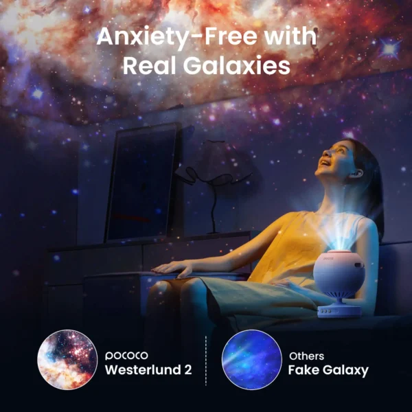 POCOCO Galaxy Projetor Galaxy Light Projetor Estrelas Lâmpada de luz noturna com luz suave de alta definição para crianças - Imagem 3
