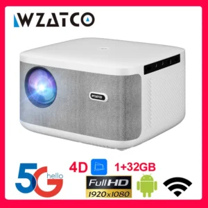 WZATCO A20 Foco Digital 32GB Inteligente Android WIFI Full HD 1920*1080P Projetor LED Projetor de Vídeo Home Theater Cinema LCD Beamer