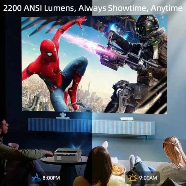 CAIWEI A10Q 4k Android 14 Projetor 1080P Full HD Foco Automático Alto Brilho Wifi 6 2200 Ansi Beam Projetores Smart Home Theater - Imagem 2